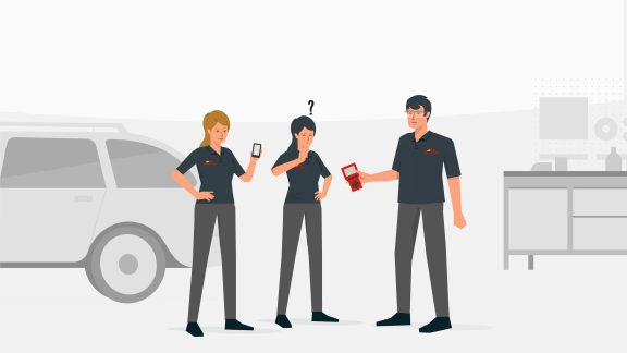 Menschen am Auto