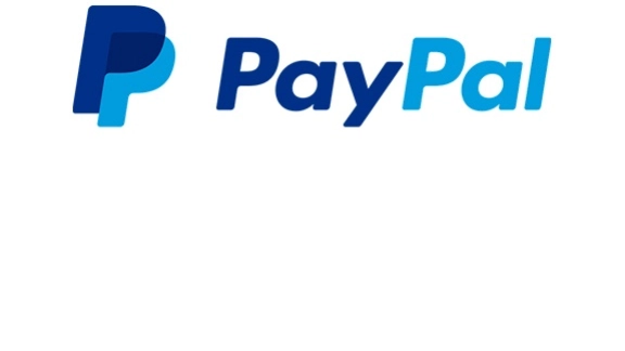 en.Blauer "PayPal"-Schriftzug mit einem doppelten P als Logo