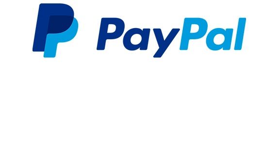 en.Blauer "PayPal"-Schriftzug mit einem doppelten P als Logo